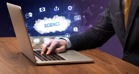 Businessman working with laptop concept concept