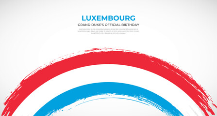 Abstract brush flag of Luxembourg in rounded brush stroke effect vector illustration
