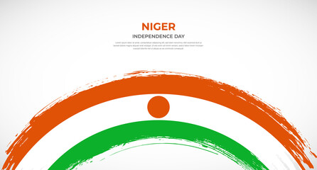 Abstract brush flag of Niger in rounded brush stroke effect vector illustration