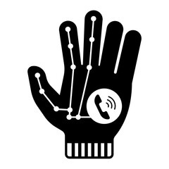 Microchip implant vector icon design, Wearable technology symbol, Personal Internet of Things Sign, tech togs stock illustration, Controlling connected devices with finger Gestures Concept