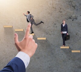 Gender discrimination concept with promotions