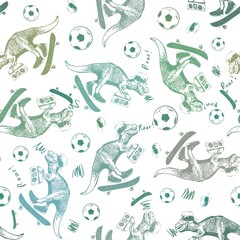 seamless pattern with dinosaurs.
