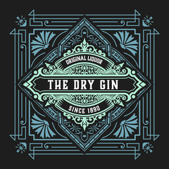 Obraz premium Whiskey label with old frames