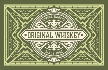 Obraz premium Whiskey label with old frames