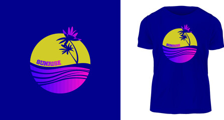 T-shirt design, sunrise, ready for print this design