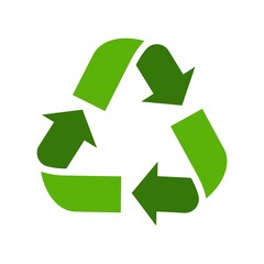 Recycle vector triangle arrow cycle icon. eco waste bin, organic package reuse or bio recycle arrows symbol