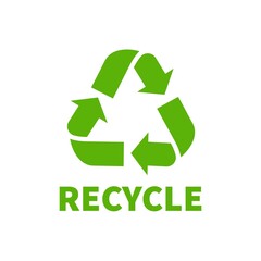Recycle vector triangle arrow cycle icon. eco waste bin, organic package reuse or bio recycle arrows symbol
