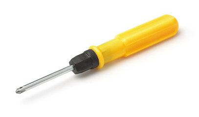 Crosshead screwdriver with yellow plastic handle