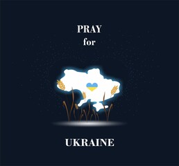 Fototapeta na wymiar Color illustration, Ukraine, stop the war. Graphics. Map. Love