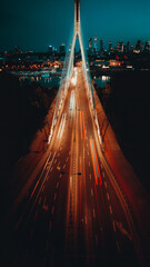 Fototapeta Warszawa nocą z mostu Świętokrzyskiego obraz