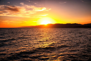 Santa Monica beach California sunset