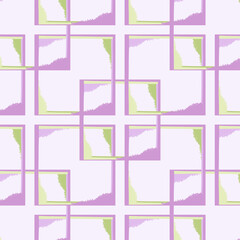 Abstract texture with green and lilac shapes on a light background. Modern stylish seamless pattern, vector illustration for wrapping paper, fabric print