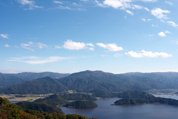 Fototapeta na wymiar Lake in the countryside of Japan