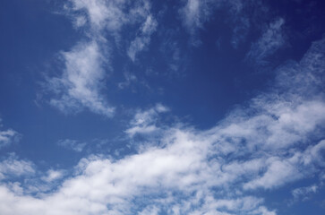 Fototapeta premium Abstract image of blurred sky. Blue sky background with cumulus clouds