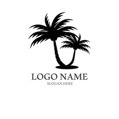 Palm tree summer logo template