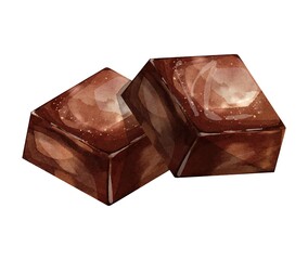 Chocolate watercolor vector on white background