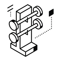 Trendy style icon of fitness dumbbell, use it commercially 

