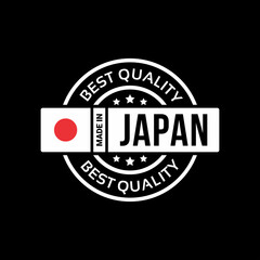 made in japan badge and icon with flag. vector illustration