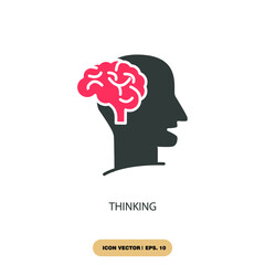 thinking icons  symbol vector elements for infographic web