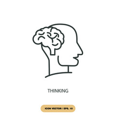thinking icons  symbol vector elements for infographic web