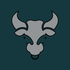 Bull head logo vector icon
