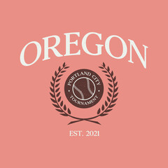 Fototapeta premium Baseball team Portland, Oregon print design. Typography graphics for sportswear and apparel. Vector illustration.
