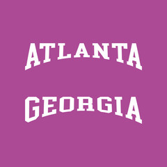 Atlanta, Georgia design for t-shirt. College tee shirt print. Typography graphics for sportswear and apparel. Vector illustration.
