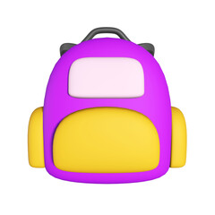 Stylized 3D School Backpack Illustration