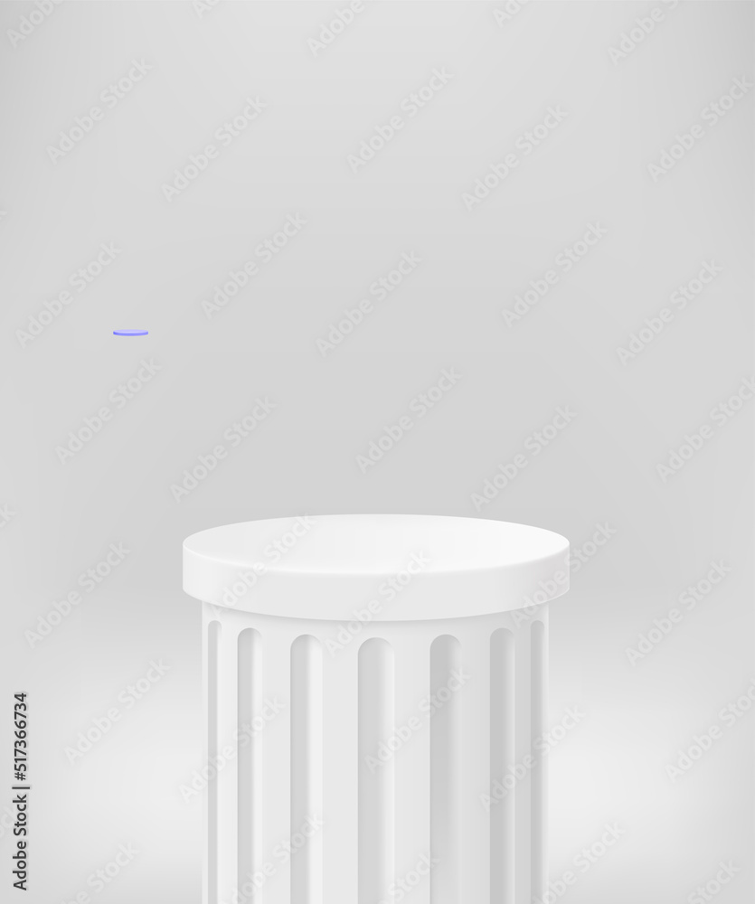 Poster empty white frame on grey interior. 3d vector presentation mockup