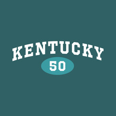 Athletic team state of Kentucky, USA. Typography graphics for sportswear and apparel. Vector print design.