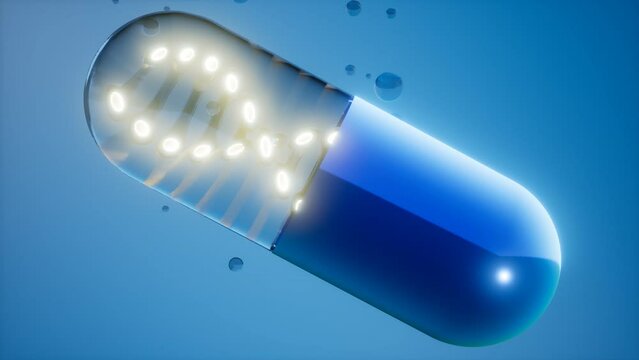 micro capsule with DNA illustration