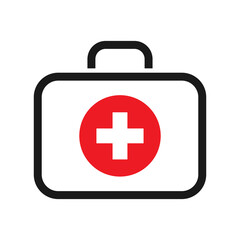 Medical bag line icon, outline vector sign, linear style.