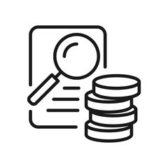Planning budget icon. outline style icon vector illustration