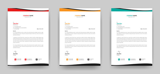Professional creative clean letterhead template design for your Company and business a4 size ready for print