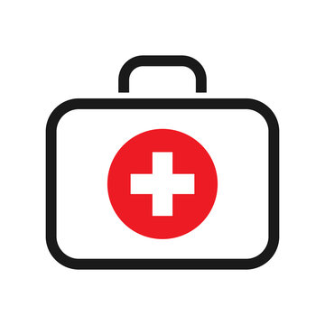 Medical bag line icon, outline vector sign, linear style.