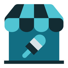 ice cream shop icon with transparent background
