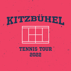 Kitzbuhel, Austria tennis tournament, t-shirt sport typography label
