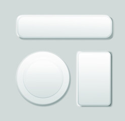 White modern button set for website and ui. Vector icon.