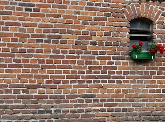 red wall old vintage brick