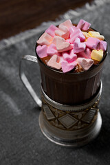 Cocktail with marshmallows