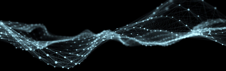 Technological background made of dots and lines. Large amount of data. 3D rendering.