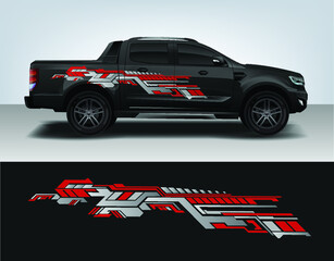 Vinyls sticker Decals for Car truck mini bus modify Motorcycle. Racing Vehicle Graphics kit isolated vector design race Elegant stripes modern red technology background for wrap © Yoga