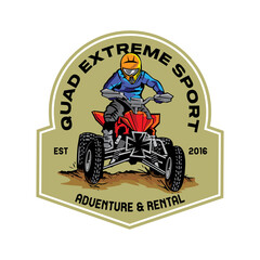 Atv Racing extreme adventure vector illustration, perfect for tshirt design and racing event logo 