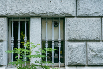old window with shutters