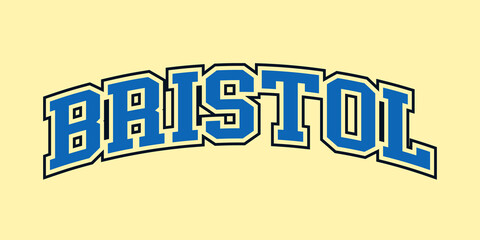 T-shirt stamp graphic, UK Sport wear typography emblem Bristol vintage tee print, athletic apparel design shirt graphic print