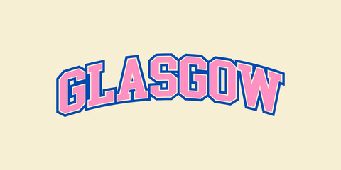 T-shirt stamp graphic, Scotland Sport wear typography emblem Glasgow vintage tee print, athletic apparel design shirt graphic print