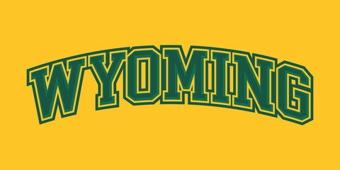 T-shirt stamp graphic, Sport wear typography emblem Wyoming vintage tee print, athletic apparel design shirt graphic print