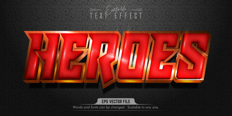Heroes text, editable text effect