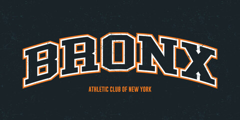 T-shirt stamp graphic, New York Sport wear typography emblem Bronx vintage tee print, athletic apparel design shirt graphic print