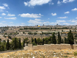 Old city of Jerusalem. View from Mt. of Olives